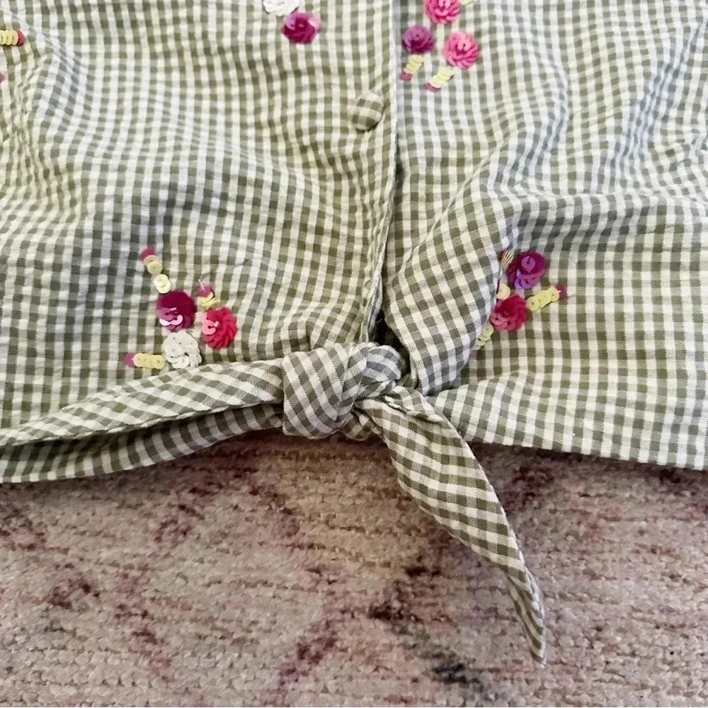 NWT LPA (Revolve)• Valerie Top Green Gingham Size Large - Picture 8 of 11